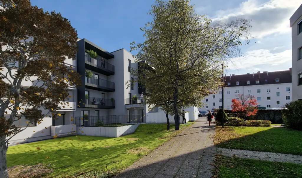 Innenhofansicht Weiguny Flats
